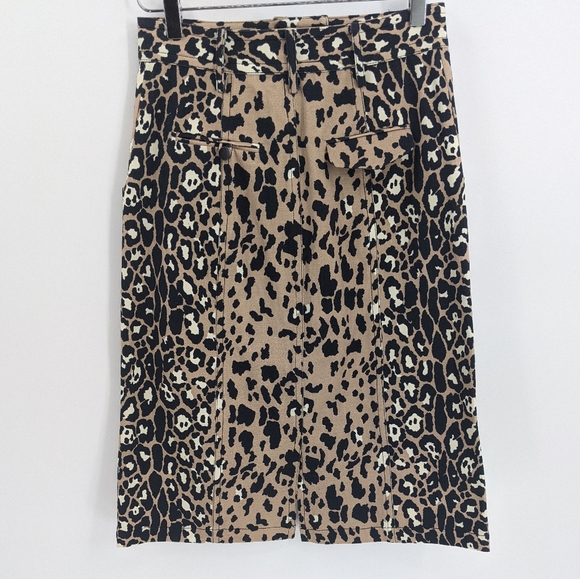 Tracy Reese Leopard High Wasited Straight Skirt - Picture 5 of 8